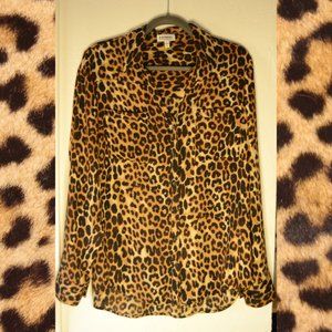 Express Cheetah Print Portofino Shirt